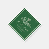 Grüne handgezeichnete moderne Probe-Dinner-Hochzei Serviette (Ecke)