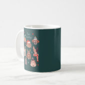 Grüne Happy Howlidays Holiday Hunde Kaffeetasse (Vorderseite Links)