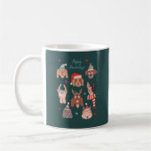 Grüne Happy Howlidays Holiday Hunde Kaffeetasse (Links)