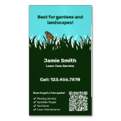 🌿 🦋 grüne Harmonie: Beruflicher Wäscheservice Magnetische Visitenkarte (Vorderseite Vertikal)