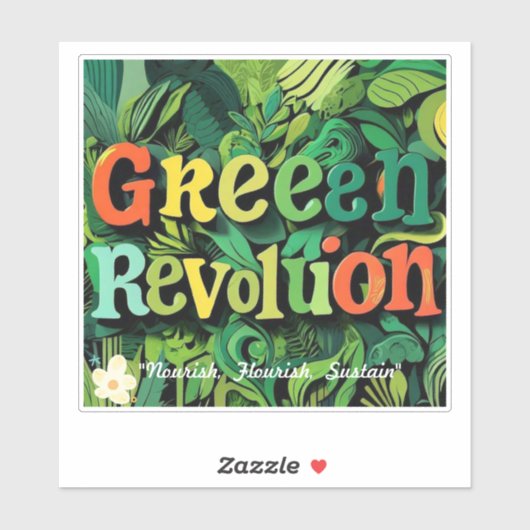 "Grüne Harmonie in Design" Aufkleber (Blatt)