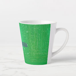 Grüne Harmonie: Text Latte Tasse mit Design zusamm