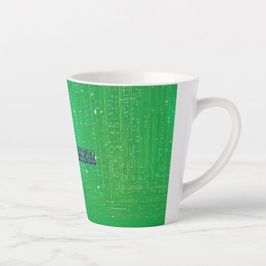 Grüne Harmonie: Text Latte Tasse mit Design zusamm (Rechts)