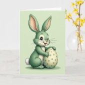 Grüne Hase-und-Ei-Karte Karte (Gelbe Blume)