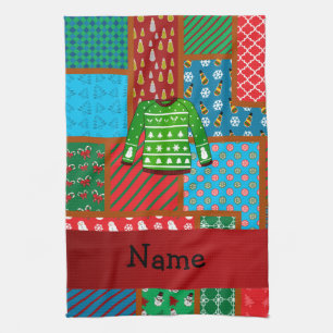 Grüne hässliche Strickjacke des individuellen Handtuch