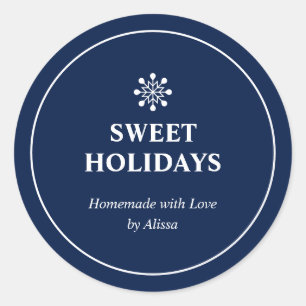 Grüne hausgemachte Weihnachtsfeiertage Leckerei Ba Runder Aufkleber