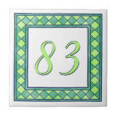 Grüne Hausnummer Fliese (Vorderseite)