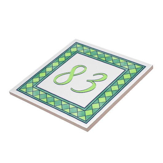 Grüne Hausnummer Fliese (Seite)