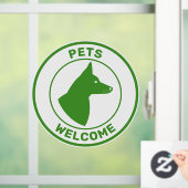 Grüne Haustiere willkommen und Hund mit eingeklebt Fensteraufkleber (Zuhause)