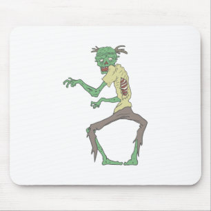 Grüne Haut-gruseliger Zombie mit Mousepad