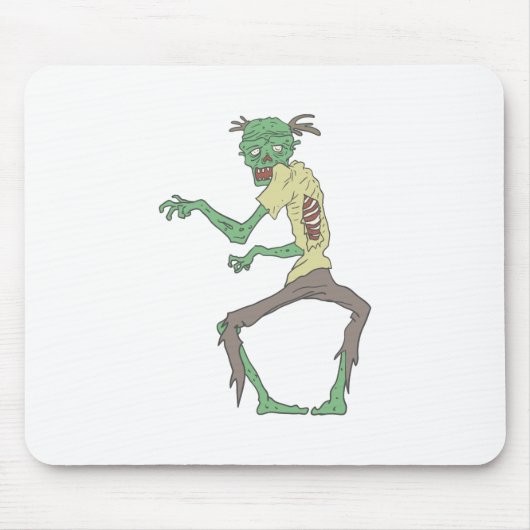 Grüne Haut-gruseliger Zombie mit Mousepad (Vorne)