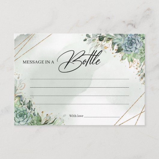 Grüne Hautfarbe Flaschenpost Flaschenkarte Begleitkarte (Vorderseite)