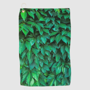 grüne Hecke Hintergrund Parthenocissus Muster Text Golfhandtuch