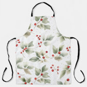 Grüne Heilige und rote Berries Schürze (Vorderseite)