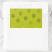 grüne, hellgrüne, silberfarbene Ornamente Rechteckiger Aufkleber (Tasche)