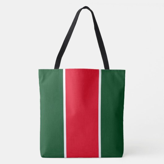 Grüne, hellrote, senkrechte Streifen Tasche (Vorderseite)
