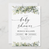 Grüne Herbal Babydusche Einladung (Vorderseite)