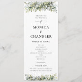 Grüne Herbal Hochzeitsprogramm Programm (Vorderseite)