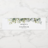 Grüne Herbal Hochzeitswasserflaschen Labels Wasserflaschenetikett (Einzelnes Label)