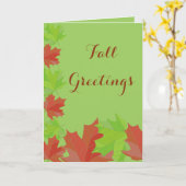 Grüne Herbstlaub Grüße Karte (Gelbe Blume)