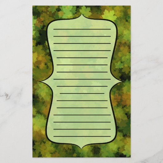 Grüne Herbstlaube Briefpapier (Vorderseite)