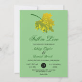 Grüne Herbstlaube im Wasserfarben feiern Hochzeit Einladung (Vorderseite)