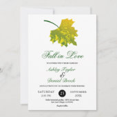 Grüne Herbstlaube im Wasserfarben Herbstblütenhoch Einladung (Vorderseite)