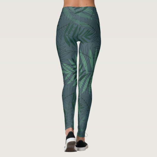 Grüne Herbstlaube Leggings (Rückseite)