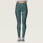 Grüne Herbstlaube Leggings (Vorderseite)