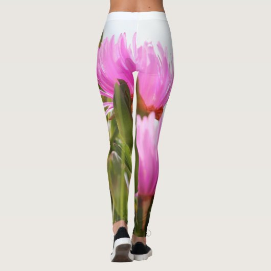 Grüne herrliche Blume blühende Leggings (Rückseite)