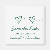 Grüne Herz-Gleichung Speichern des Datumsfelds Magnet (Vorne)