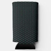 Grüne Herzen auf schwarz Selters Dosenkühler (Rückseite)