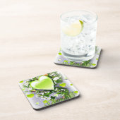 Grüne Herzen der Liebe_ Getränkeuntersetzer (Rechte Seite)