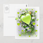 Grüne Herzen der Liebe_ Postkarte (Vorne/Hinten)