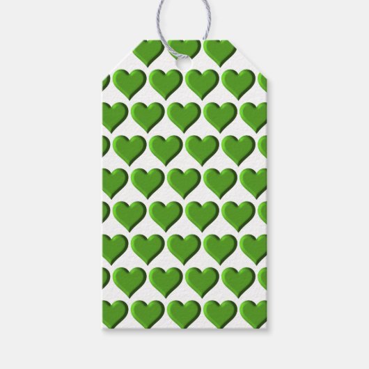 Grüne Herzen Geschenkanhänger (Vorderseite)