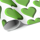 Grüne Herzen Geschenkpapier (Rolleneckpunkt)