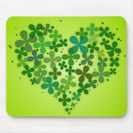 "Grüne Herzen" Mousepad (Vorne)
