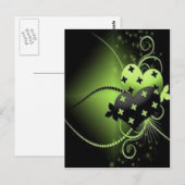 grüne Herzen Postkarte (Vorne/Hinten)