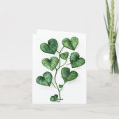 Grüne Herzen Wasserfarben Digitale Kunst Ankündigung (Rückseite)