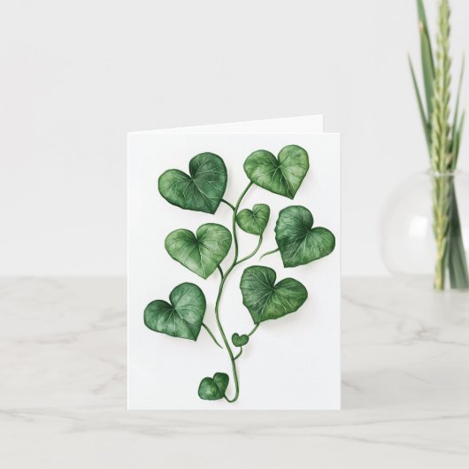 Grüne Herzen Wasserfarben Digitale Kunst Ankündigung (Vorderseite)