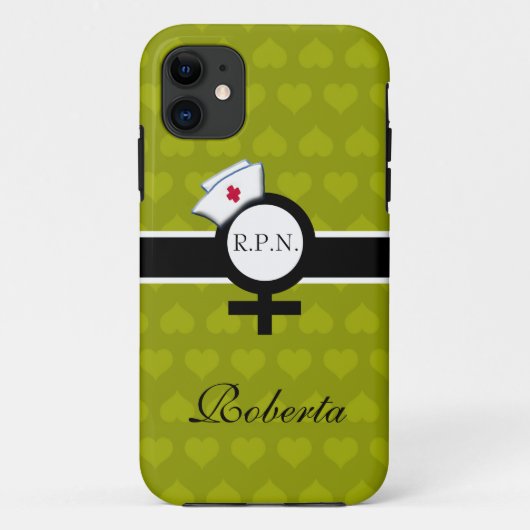 Grüne Herzen+Weibliches Case-Mate iPhone Hülle (Rückseite)