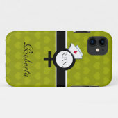 Grüne Herzen+Weibliches Case-Mate iPhone Hülle (Rückseite (Horizontal))