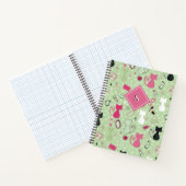 Grüne Herzkatzen aus der Mitte des Jahrhunderts Notizblock (Innenseite)