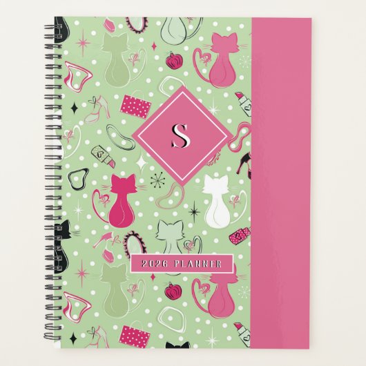 Grüne Herzkatzen aus der Mitte des Jahrhunderts Planer (Vorderseite)