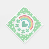Grüne Herzklappen und Regenbogen Lucky One Serviette (Ecke)