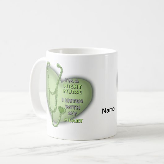 Grüne Herznachtsnacht Kaffeetasse (Vorderseite Links)
