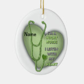 Grüne Herznachtsnacht Keramik Ornament (Rechts)