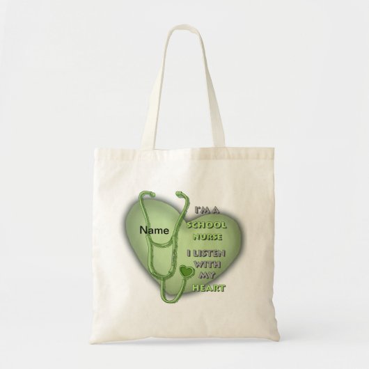 Grüne Herzschule Tragetasche (Vorne)