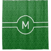 Grüne Hexagons mit geometrischer Mittelachse Duschvorhang (Vorderseite)