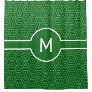 Grüne Hexagons mit geometrischer Mittelachse Duschvorhang